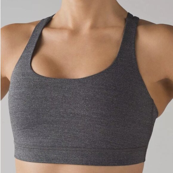 Lululemon Energy Bra Heathered Gray Slate - Picture 3 of 5